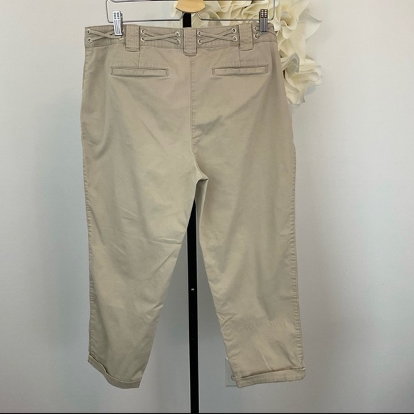 Nautica Pants Khaki Tan Cropped Ankle Length Cotton Stretch Size 14 - Picture 2 of 5